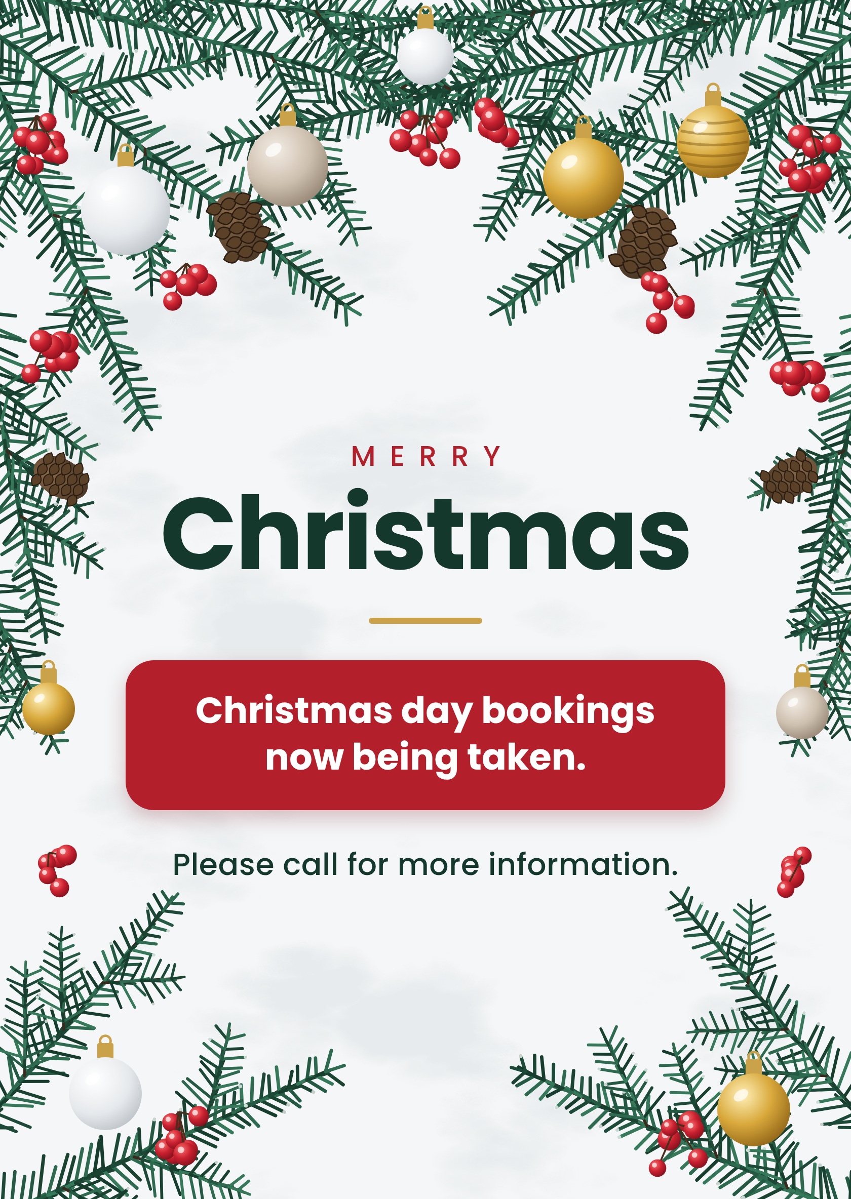 Christmas booking