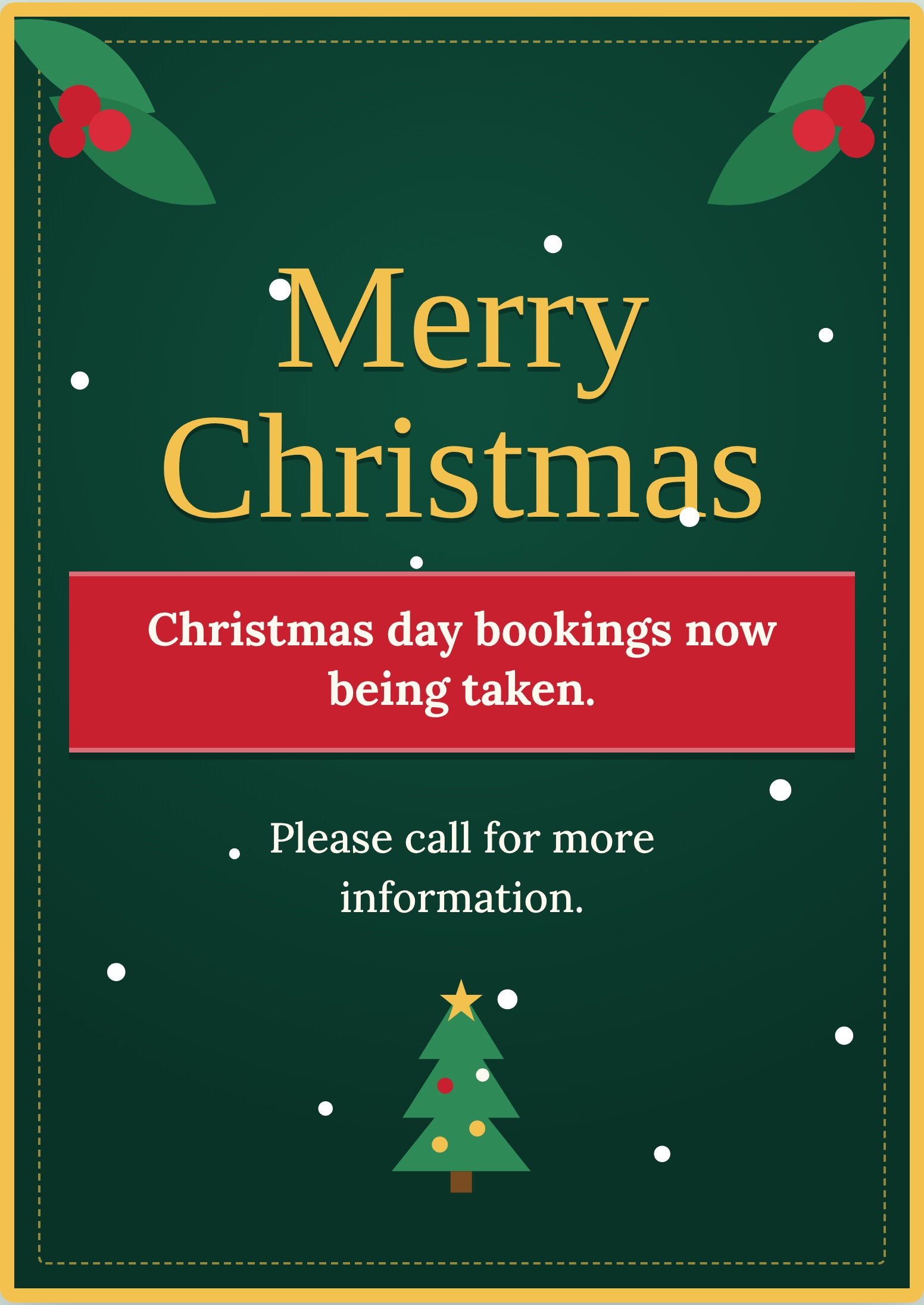 Christmas booking